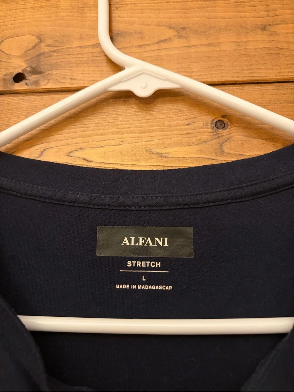 Alfani Navy Short-Sleeve Henley Tee